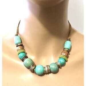 Coldwater Creek  Beaded Necklace Turquoise